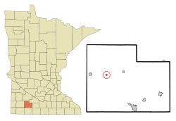 Cottonwood County Minnesota Incorporated and Unincorporated areas Storden Highlighted.svg