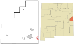 Curry County New Mexico Incorporated and Unincorporated areas Texico Highlighted.svg