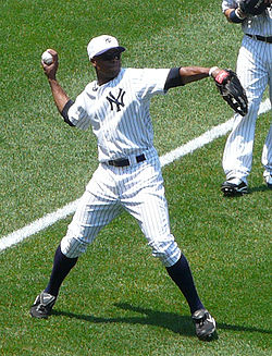 Granderson vor einem Spiel der New York Yankees 2010