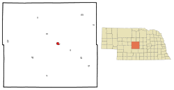 Custer County Nebraska Incorporated and Unincorporated areas Broken Bow Highlighted.svg