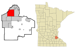 Dakota County Minnesota Incorporated and Unincorporated areas Eagan Highlighted.svg