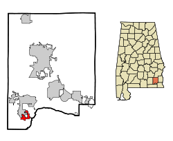 Dale County Alabama Incorporated and Unincorporated areas Clayhatchee Highlighted.svg