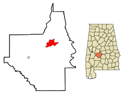 Dallas County Alabama Incorporated and Unincorporated areas Selma Highlighted.svg