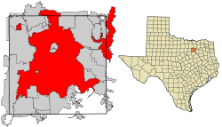 Dallas County Texas Incorporated Areas Dallas highlighted.svg