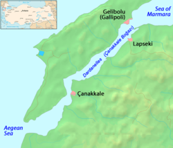 Karte der Dardanellen