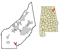 DeKalb County Alabama Incorporated and Unincorporated areas Collinsville Highlighted.svg