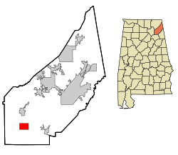 DeKalb County Alabama Incorporated and Unincorporated areas Crossville Highlighted.svg