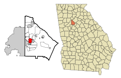 DeKalb County Georgia Incorporated and Unincorporated areas Decatur Highlighted.svg