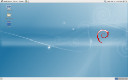 Bildschirmfoto von Debian GNU/Linux 5.0 („Lenny“)
