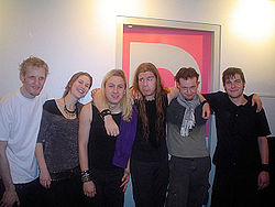 Delain 2008Von links: Martijn Westerholt, Charlotte Wessels, Ewout Pieters, Rob van der Loo, Ronald Landa (ex-Mitglied), Sander Zoer