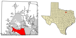 Denton County Texas Incorporated Areas Flower Mound highlighted.svg
