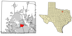 Denton County Texas Incorporated Areas Highland Village highlighted.svg