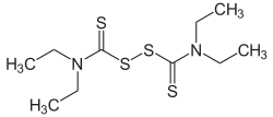 Strukturformel von Disulfiram