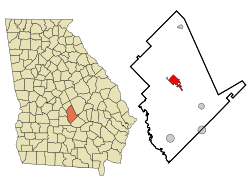 Dodge County Georgia Incorporated and Unincorporated areas Eastman Highlighted.svg