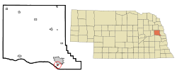 Dodge County Nebraska Incorporated and Unincorporated areas Inglewood Highlighted.svg