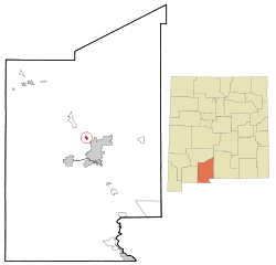 Dona Ana County New Mexico Incorporated and Unincorporated areas Dona Ana Highlighted.svg