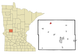 Douglas County Minnesota Incorporated and Unincorporated areas Millerville Highlighted.svg