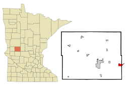 Douglas County Minnesota Incorporated and Unincorporated areas Osakis Highlighted.svg