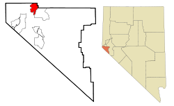 Douglas County Nevada Incorporated and Unincorporated areas Indian Hills Highlighted.svg