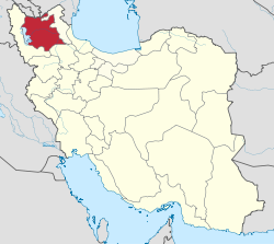 Lage der Provinz Ost-Aserbaidschan im Iran