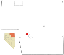Elko County Nevada Incorporated and Unincorporated areas Elko Highlighted.svg