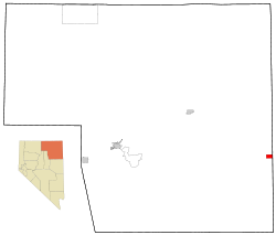 Elko County Nevada Incorporated and Unincorporated areas West Wendover Highlighted.svg