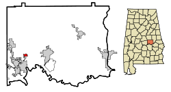 Elmore County Alabama Incorporated and Unincorporated areas Elmore Highlighted.svg
