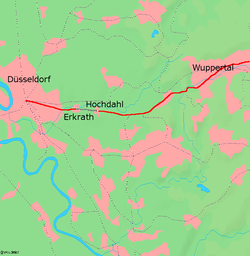 Strecke der Bahnstrecke Düsseldorf–Elberfeld