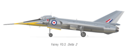 Zeichnung der Fairey FD.2 Delta 2