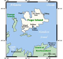 Karte von Fogo Island