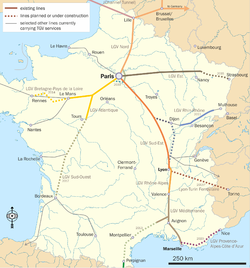 Strecke der LGV Rhin-Rhône