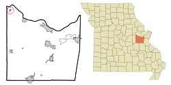 Franklin County Missouri Incorporated and Unincorporated areas Berger Highlighted.svg