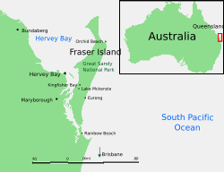 Lage von Fraser Island (K’gari)