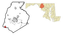 Frederick County Maryland Incorporated and Unincorporated areas Brunswick Highlighted.svg