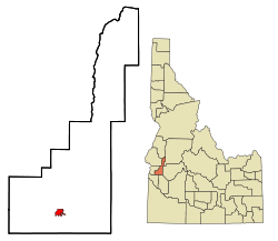 Gem County Idaho Incorporated and Unincorporated areas Emmett Highlighted.svg