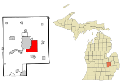 Genesee County Michigan Incorporated and Unincorporated areas Burton Highlighted.svg