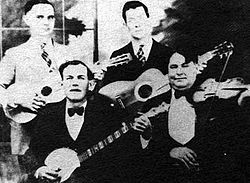 Die Georgia Yellow Hammers: stehend Phil Reeve und Ernest Moody, sitzend Bud Landress und Bill Chitwood