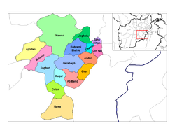 Karte der Provinz Ghazni