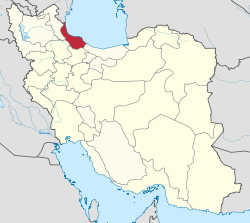 Lage der Provinz Gilan im Iran