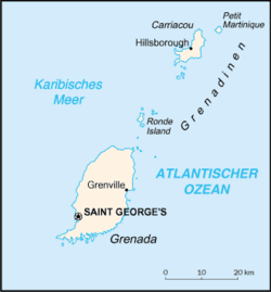 Karte Bistum Saint George’s in Grenada