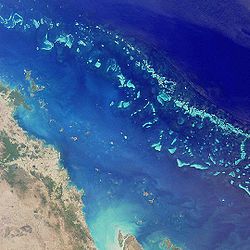 Satellitenfoto des Great Barrier Reef