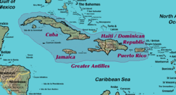 Karte von Große Antillen