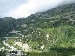 Südrampe Grimselpass, links unten Gletsch