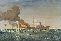HMS Dunraven von Charles Pears, Ölgemälde im Imperial War Museum