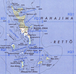 Karte der Inselkette Hahajima-rettō