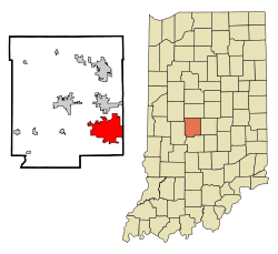 Lage im County und in Indiana