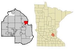 Hennepin County Minnesota Incorporated and Unincorporated areas Brooklyn Center Highlighted.svg