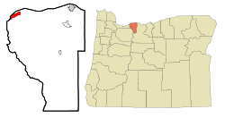 Hood River County Oregon Incorporated and Unincorporated areas Cascade Locks Highlighted.svg