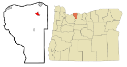 Hood River County Oregon Incorporated and Unincorporated areas Odell Highlighted.svg
