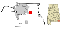 Houston County Alabama Incorporated and Unincorporated areas Ashford Highlighted.svg